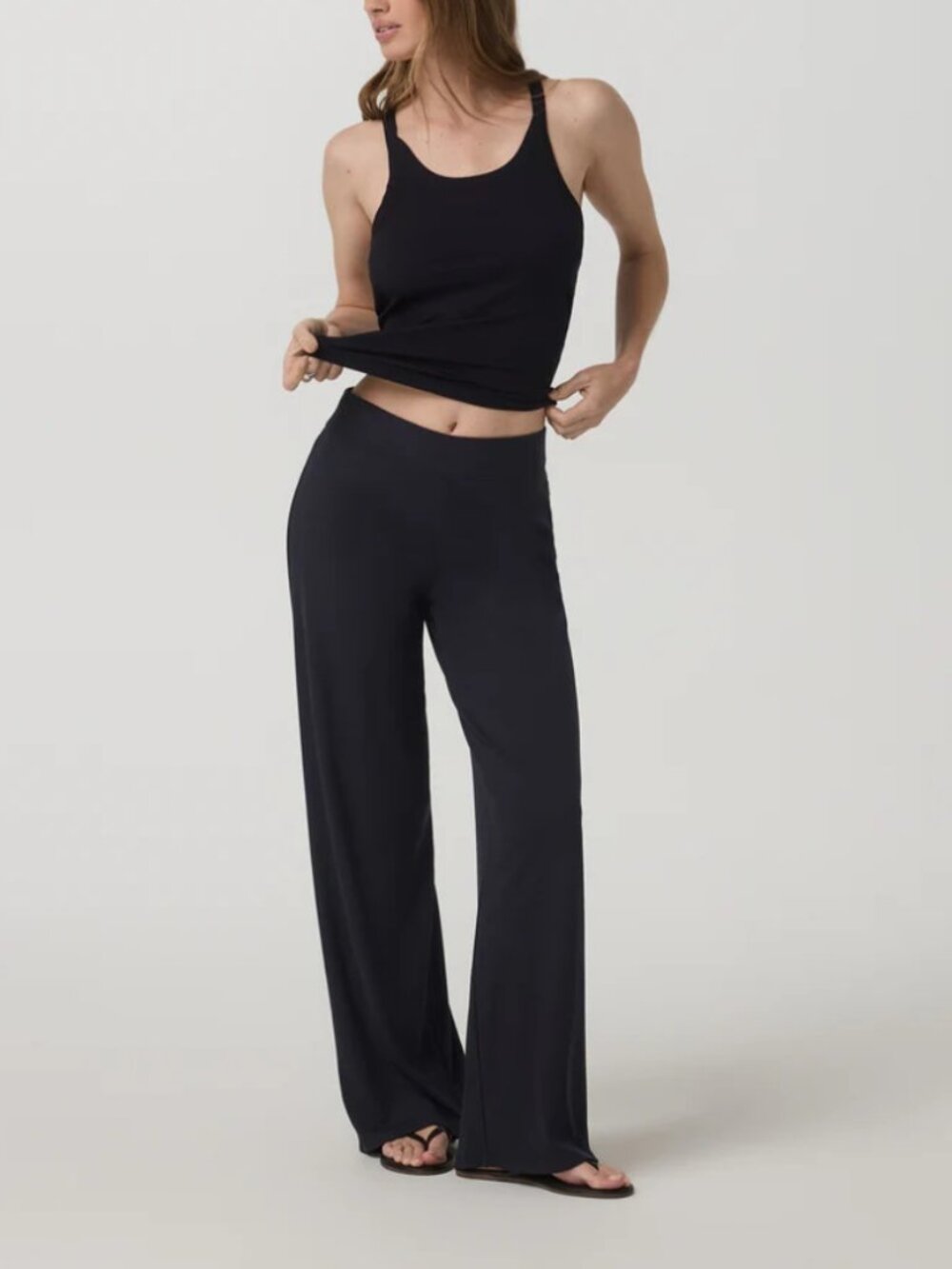 Vouri Pose Wideleg Pants Black Stretch Moisture Wicking Yoga Sports Size S NWOT - Picture 3 of 16